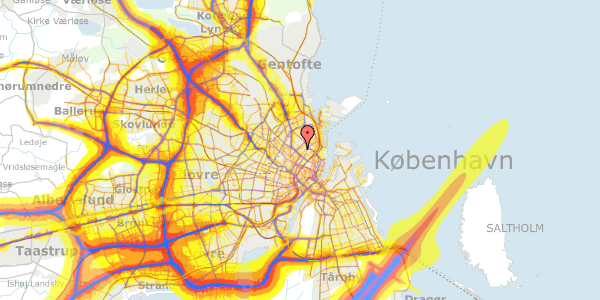 Trafikstøjkort på Ryesgade 62, 5. 46, 2100 København Ø