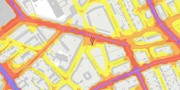 Trafikstøjkort på Rødegård 2A, 1. tv, 2300 København S