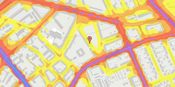 Trafikstøjkort på Rødegård 12, 4. th, 2300 København S