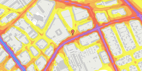 Trafikstøjkort på Rødegård 18, 1. mf, 2300 København S