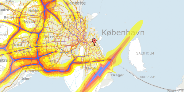 Trafikstøjkort på Rødegård 19, st. mf, 2300 København S