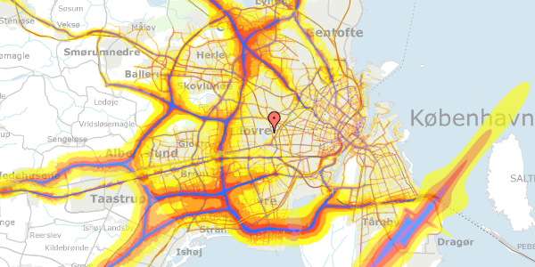 Trafikstøjkort på Rødtjørnevej 36, 2720 Vanløse