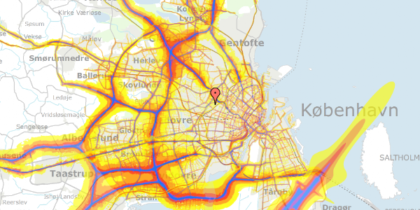 Trafikstøjkort på Rønnebærvej 17, 1. tv, 2400 København NV