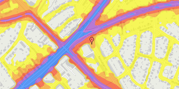 Trafikstøjkort på Rønnebærvej 31, 1. tv, 2400 København NV