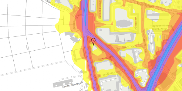 Trafikstøjkort på Rønningsvej 7, 1. th, 2400 København NV