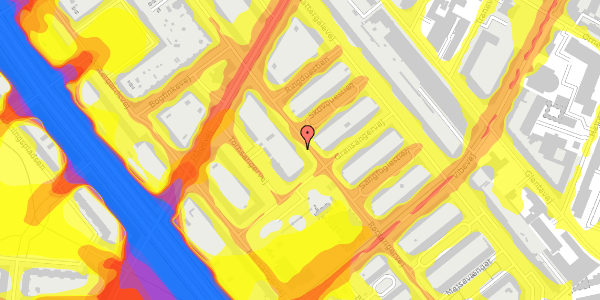 Trafikstøjkort på Rørsangervej 33, st. th, 2400 København NV