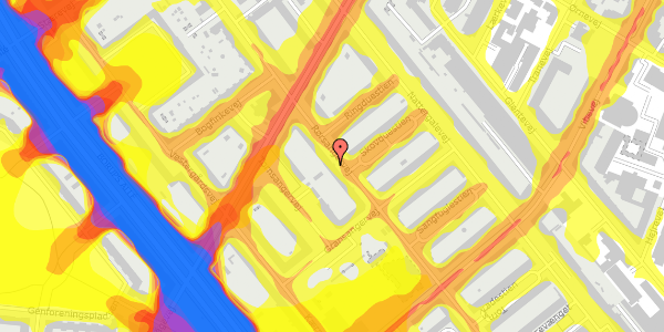 Trafikstøjkort på Rørsangervej 37, 1. mf, 2400 København NV