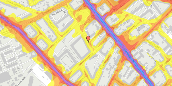 Trafikstøjkort på Røsågade 56, 1. tv, 2300 København S