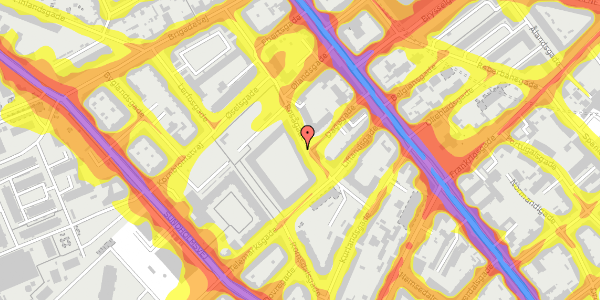 Trafikstøjkort på Røsågade 56, 2. tv, 2300 København S