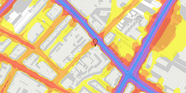 Trafikstøjkort på Rådmandsgade 42B, st. tv, 2200 København N