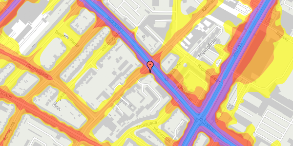 Trafikstøjkort på Rådmandsgade 44, 1. th, 2200 København N