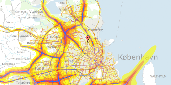 Trafikstøjkort på Rådvadsvej 128, st. th, 2400 København NV