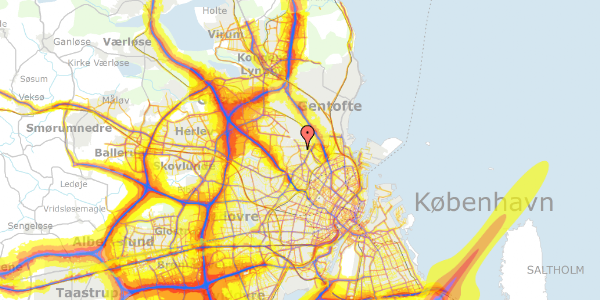 Trafikstøjkort på Rådvadsvej 136, 2. mf, 2400 København NV