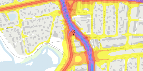 Trafikstøjkort på Rådvadsvej 142, 2. th, 2400 København NV