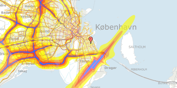 Trafikstøjkort på Samosvej 1, 1. tv, 2300 København S