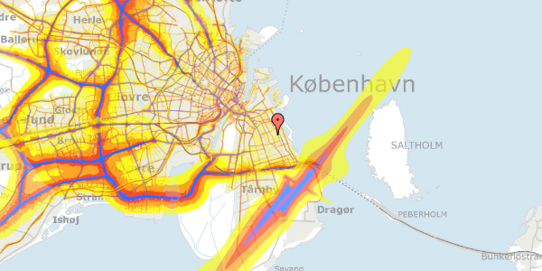 Trafikstøjkort på Samosvej 28, st. th, 2300 København S