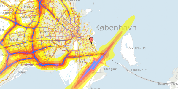 Trafikstøjkort på Samosvej 29, st. th, 2300 København S