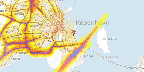 Trafikstøjkort på Samosvej 50, st. mf, 2300 København S