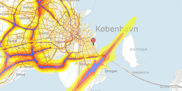 Trafikstøjkort på Samosvej 55, 2300 København S