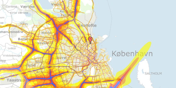 Trafikstøjkort på Samsøgade 6, 2. th, 2100 København Ø