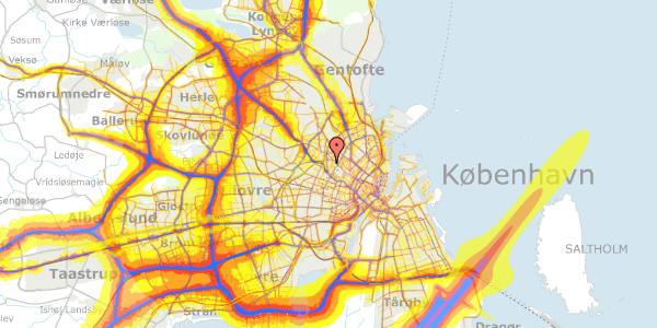 Trafikstøjkort på Sandbjerggade 13, st. tv, 2200 København N