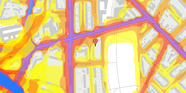 Trafikstøjkort på Sandbjerggade 48, 2. th, 2200 København N