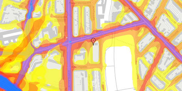 Trafikstøjkort på Sandbjerggade 52, 1. tv, 2200 København N