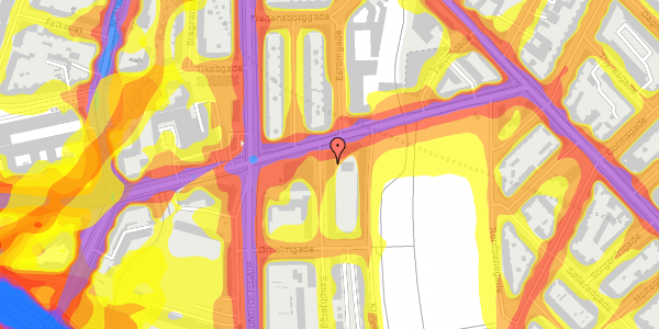 Trafikstøjkort på Sandbjerggade 54, 1. th, 2200 København N