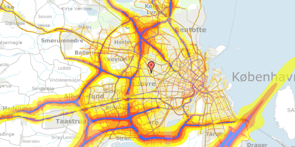 Trafikstøjkort på Sandhøjen 26, 2720 Vanløse