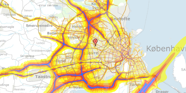 Trafikstøjkort på Sandhøjen 28, 2720 Vanløse