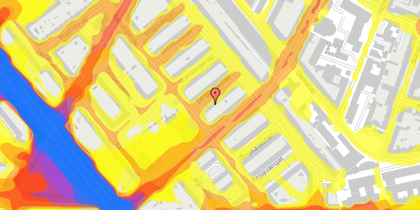 Trafikstøjkort på Sangfuglestien 6, 1. tv, 2400 København NV