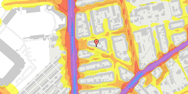 Trafikstøjkort på Sankt Jakobs Gade 3, kl. tv, 2100 København Ø