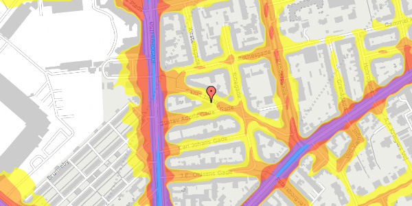 Trafikstøjkort på Sankt Jakobs Gade 4A, st. , 2100 København Ø