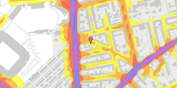 Trafikstøjkort på Sankt Jakobs Gade 4, st. , 2100 København Ø