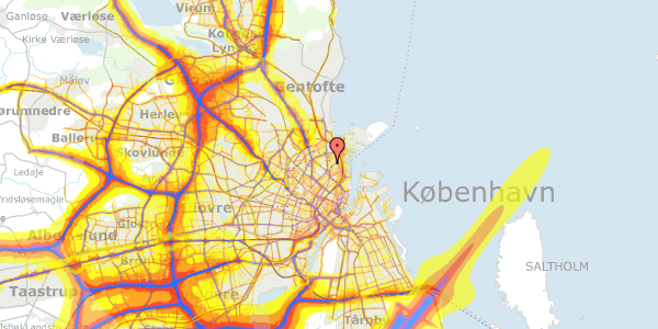 Trafikstøjkort på Sankt Jakobs Gade 5, kl. , 2100 København Ø