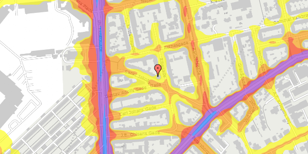 Trafikstøjkort på Sankt Jakobs Gade 9, st. th, 2100 København Ø