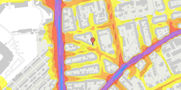 Trafikstøjkort på Sankt Jakobs Gade 9, 4. th, 2100 København Ø