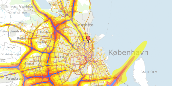 Trafikstøjkort på Sankt Kjelds Gade 8, 1. th, 2100 København Ø