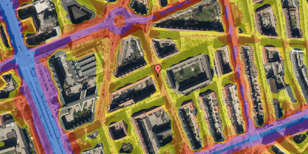 Trafikstøjkort på Sankt Kjelds Gade 21, st. th, 2100 København Ø