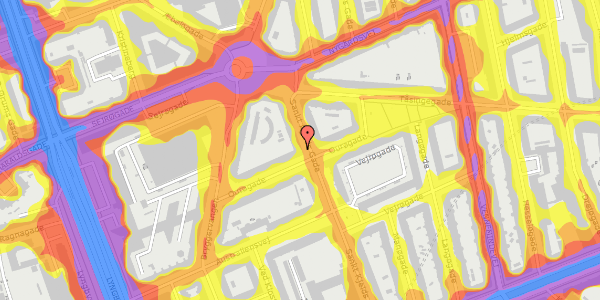 Trafikstøjkort på Sankt Kjelds Gade 23, st. , 2100 København Ø