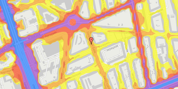 Trafikstøjkort på Sankt Kjelds Gade 25, 2. th, 2100 København Ø