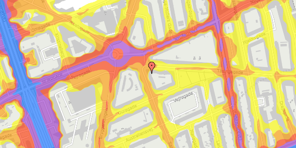 Trafikstøjkort på Sankt Kjelds Gade 32, 1. tv, 2100 København Ø