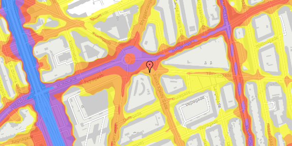 Trafikstøjkort på Sankt Kjelds Plads 1, st. th, 2100 København Ø