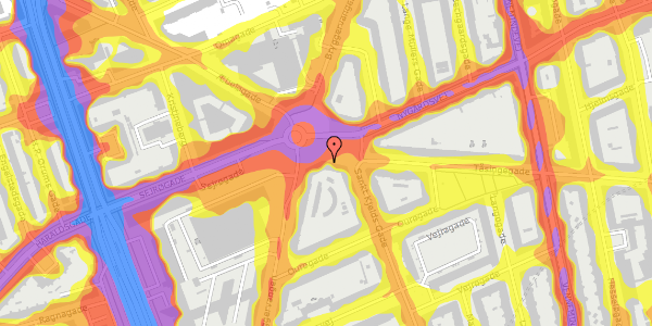 Trafikstøjkort på Sankt Kjelds Plads 3, 1. tv, 2100 København Ø