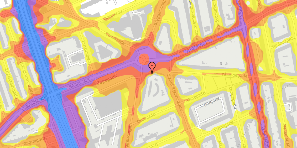 Trafikstøjkort på Sankt Kjelds Plads 5, kl. , 2100 København Ø