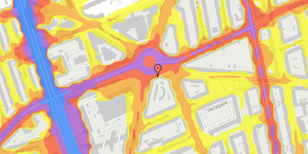 Trafikstøjkort på Sankt Kjelds Plads 5, st. tv, 2100 København Ø