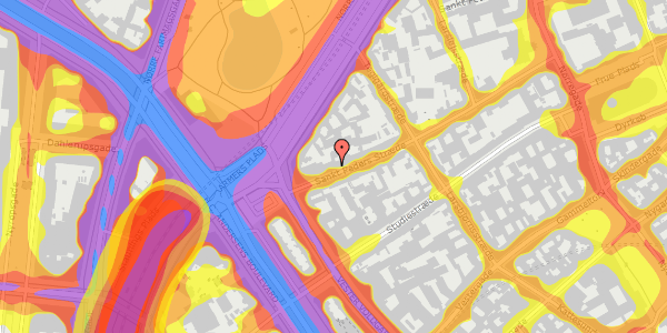 Trafikstøjkort på Sankt Peders Stræde 34, 1453 København K