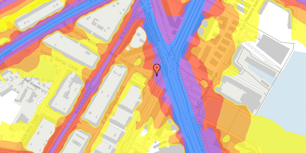 Trafikstøjkort på Scandiagade 24, 1. tv, 2450 København SV