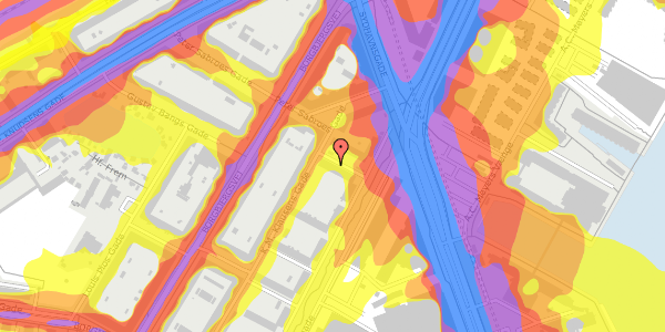 Trafikstøjkort på Scandiagade 36, 3. th, 2450 København SV