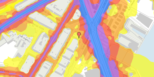 Trafikstøjkort på Scandiagade 38, 1. th, 2450 København SV